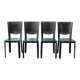 Black leather chairs by Enrico Pellizzoni, 1970s,