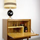 Bar storage in oak and brass, 50s - 60s