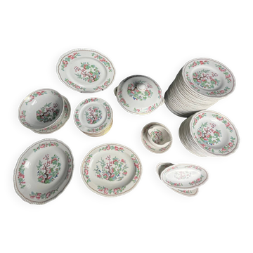 Tableware, Limoges porcelain service Bernardaud Trees of India 20th century