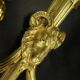 Large Louis XVI style ram's head and urn wall lamp - gilded bronze