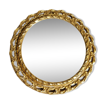 Golden round mirror 27cm