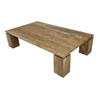 Italian coffee table in travertine, 1980s