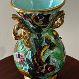 Cerdazur Monaco vase in ceramic with fish decoration