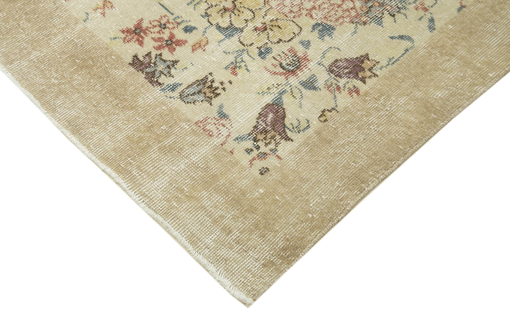 Handwoven anatolian beige rug 140 cm x 243 cm