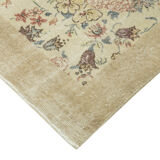 Handwoven anatolian beige rug 140 cm x 243 cm