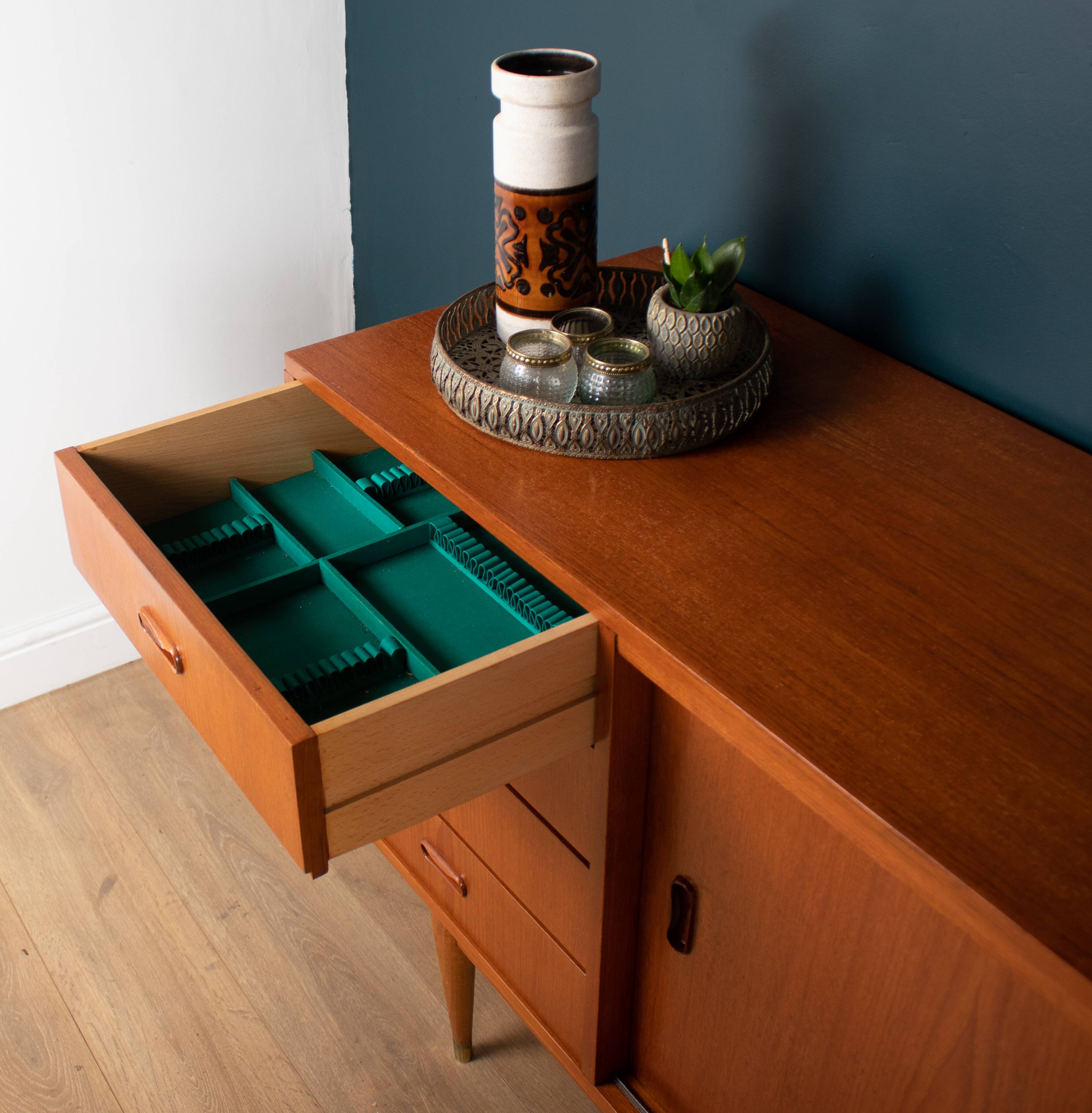 Retro Teak Danish 1960s Long Mid Century Sideboard
