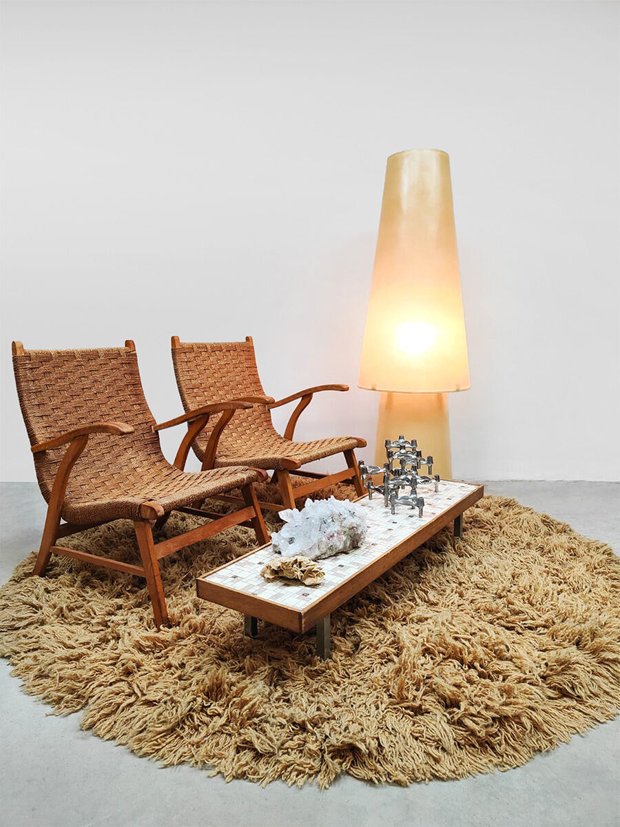 Vintage Dutch design rope chairs Vroom & Dreesman 1960