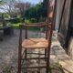 Fauteuil campagne en bois et paille début 20eme