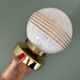 Vintage glass globe wall or ceiling light in white and gold from Clichy.