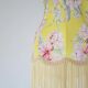 Table lamp – Vintage base and fringed floral shade