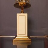 Large designer lamp in brass and ivory lacquer