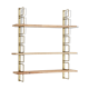 wall shelves wood and brass