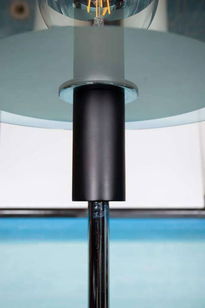 Minimalist chrome glass floor lamp, Bauhaus style floor lamp.