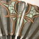 Showcase object, fan frame wood silk art deco décor early twentieth century