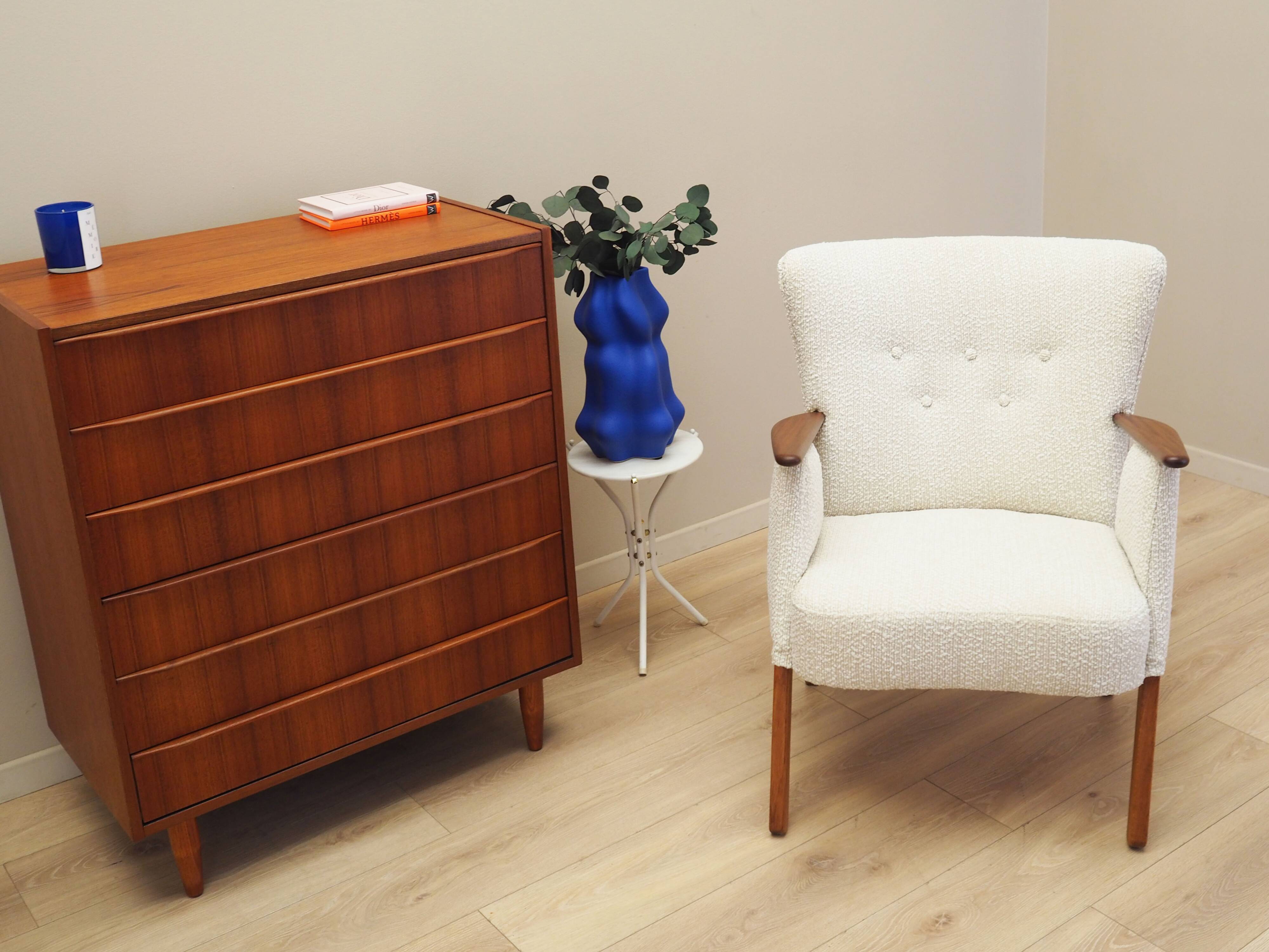 Cream armchair, Danish design, 1970s, production: Denmark
