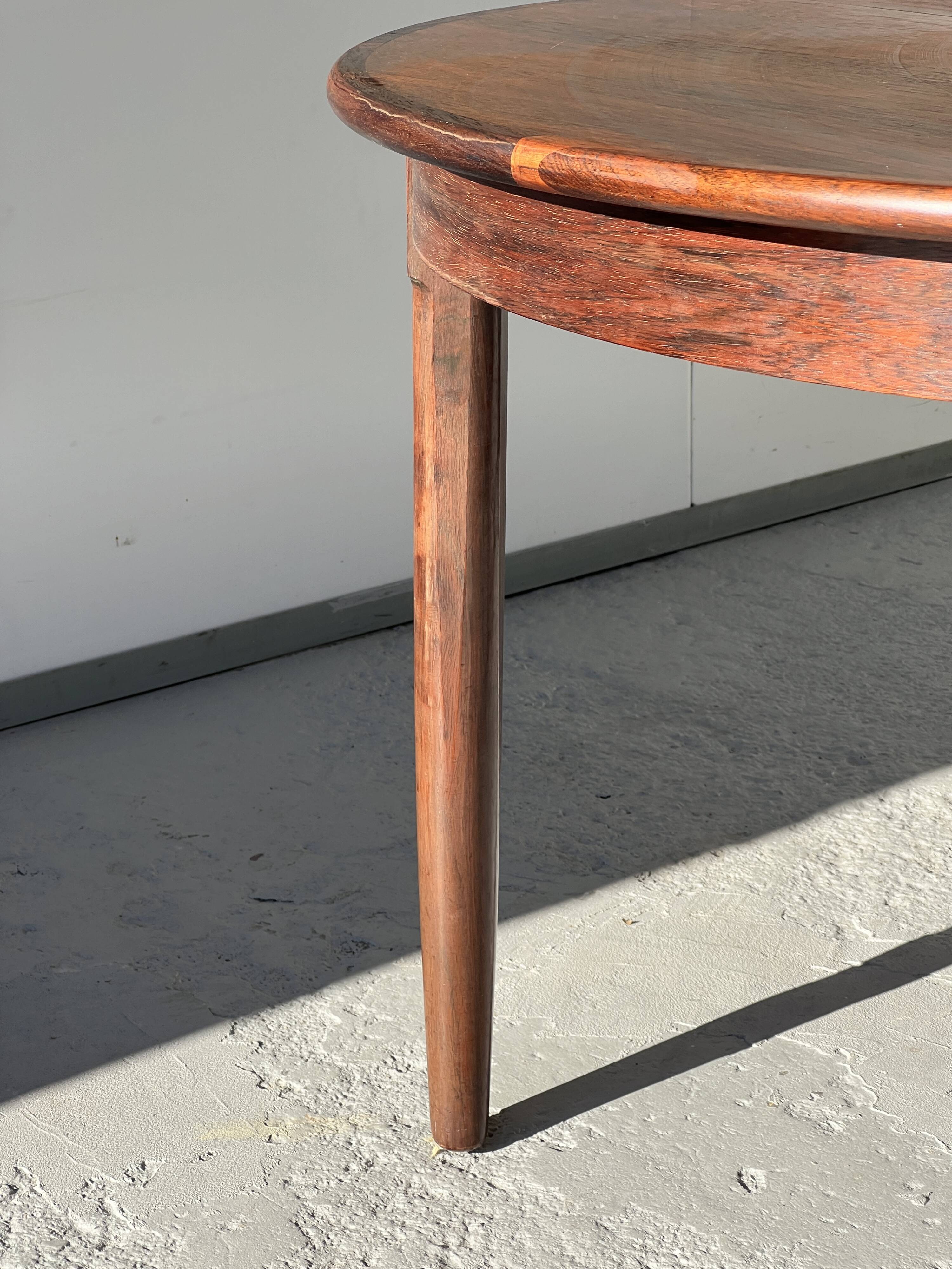 Round rosewood table Cj Rosengaarden, Denmark 1960
