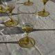 Set of 6 vintage yellow stemmed glasses: consisting of 4 large and 2 small.