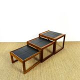 Teak and tiled nesting table