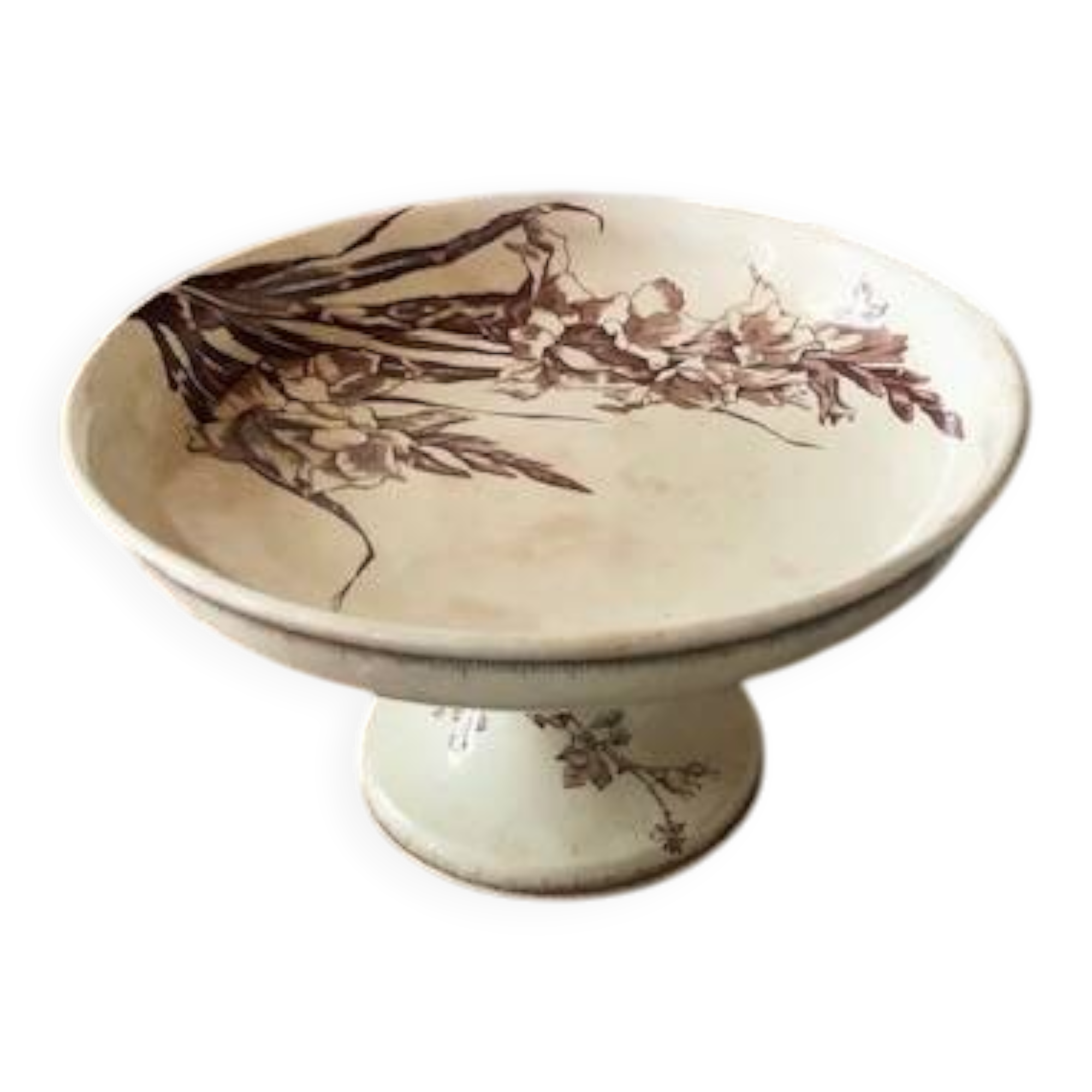 Earthenware compote by Jules Vieillard