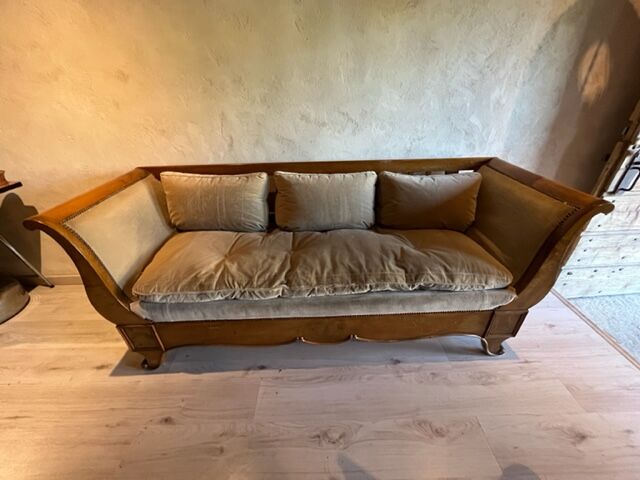 Sofa shaped boat wood and fabric