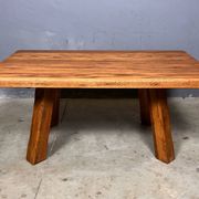Table basse brutaliste pak rustique des années 70