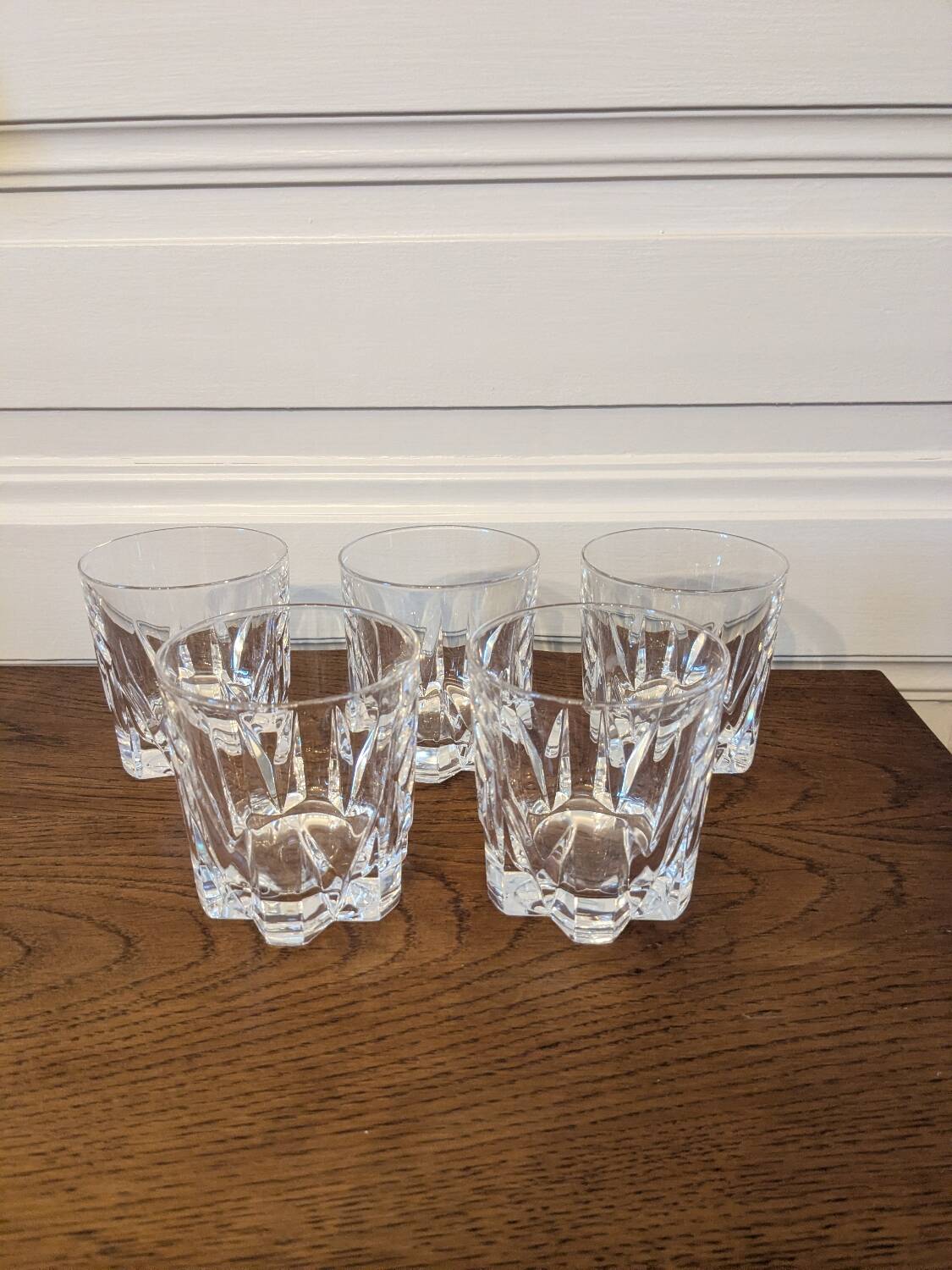 5 crystal whisky glasses