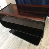 Swivel TV unit in smoked plexiglass
