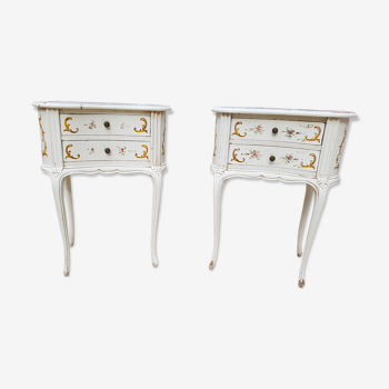 Pair of painted nightstands in the 1950s