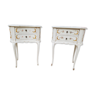Pair of painted nightstands in the 1950s