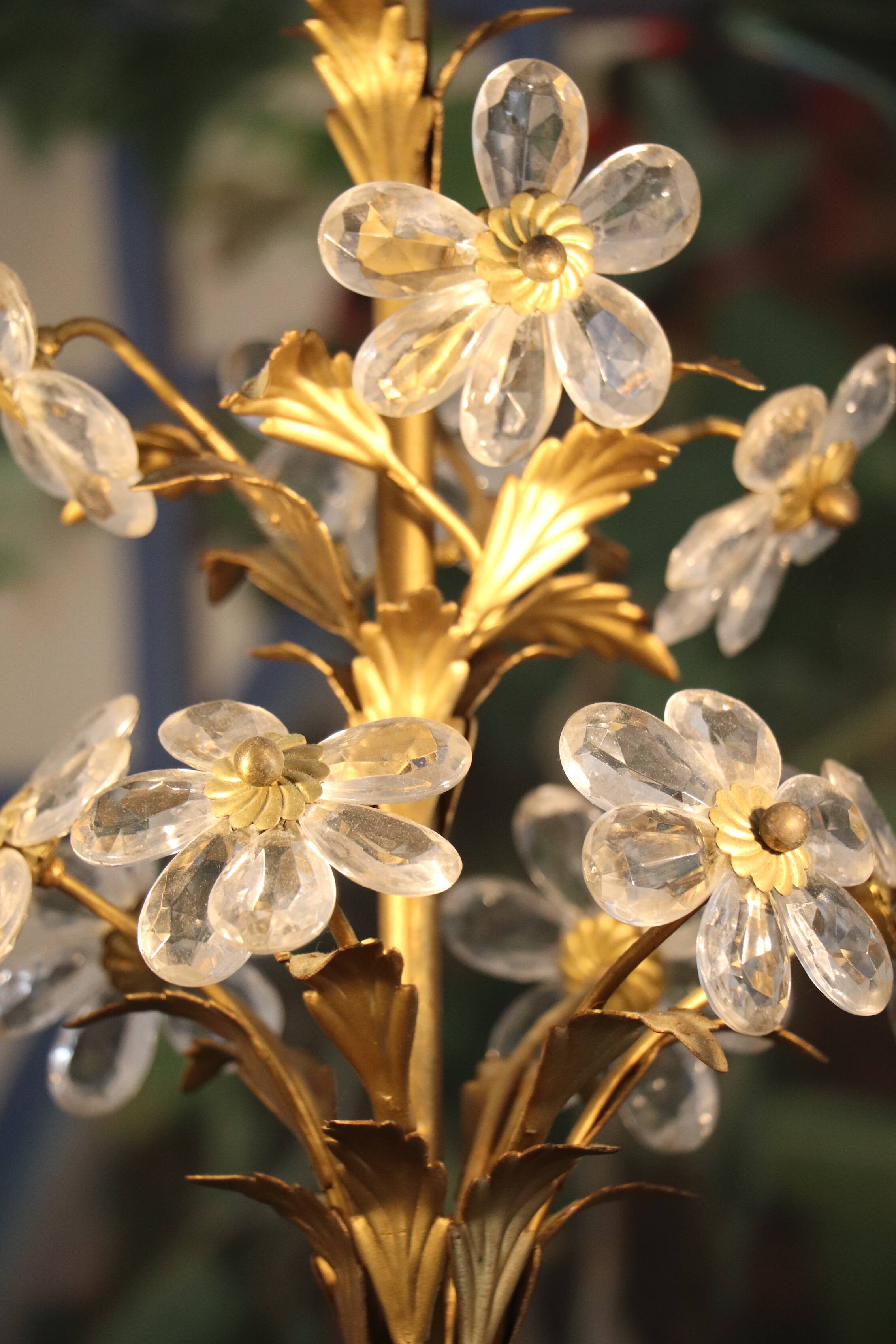Lustre aux fleurs,  style Florentin XXème