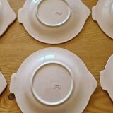 Set de 6 assiettes à poisson en faience de Longwy