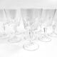 Set of 9 vintage Arcques crystal white wine glasses