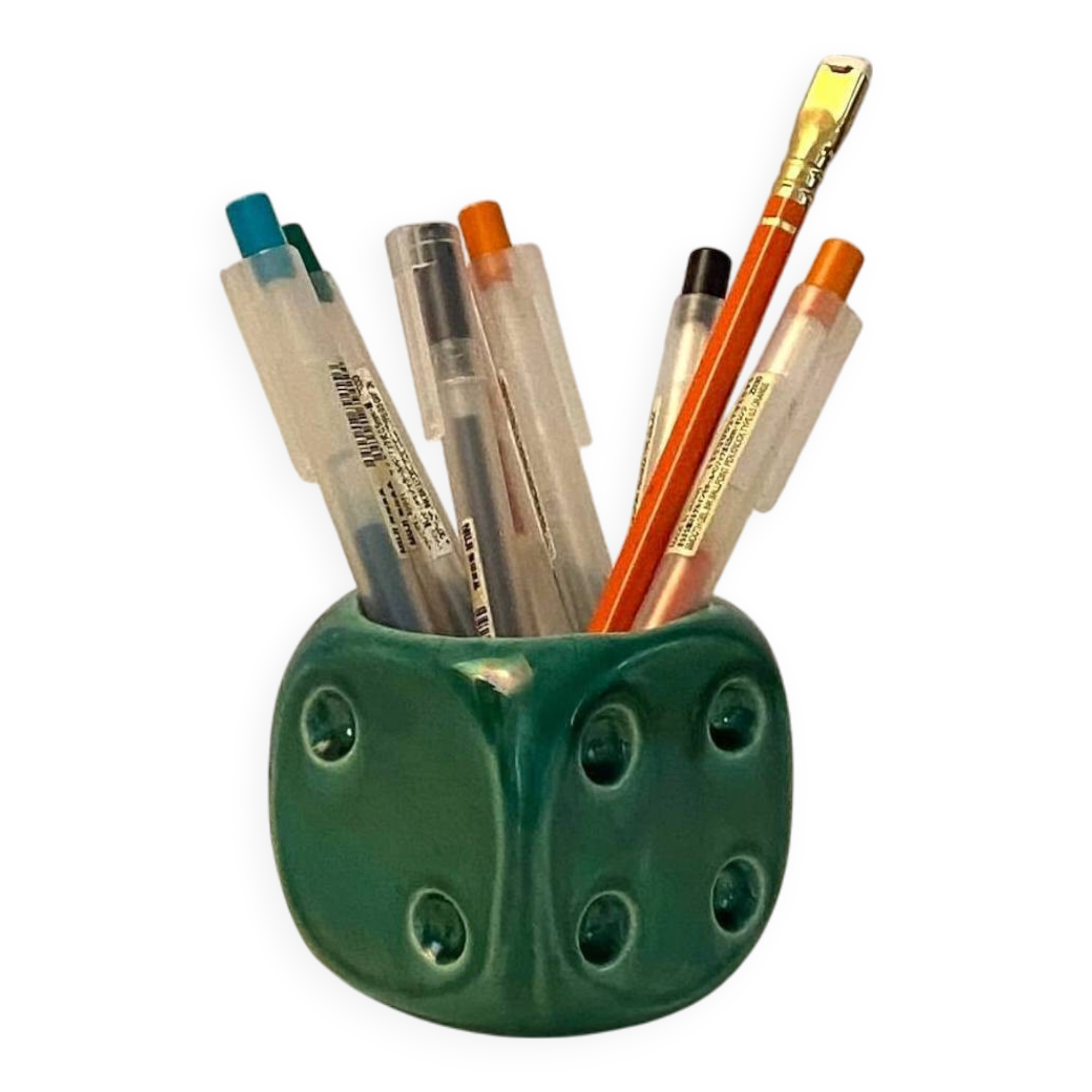 Porte-crayon en céramique en forme de dé