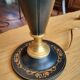 Vintage leather and brass desk lamp Le Tanneur