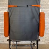 Lama 1970 relax armchair, orange velvet lounge chair