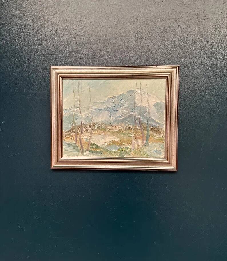 Original Swedish Oil Painting - "Nature Scene" by Maja Sjöberg - Signed - Vintage and Framed - 35.5 × 43.5 cm (14" × 17.1")