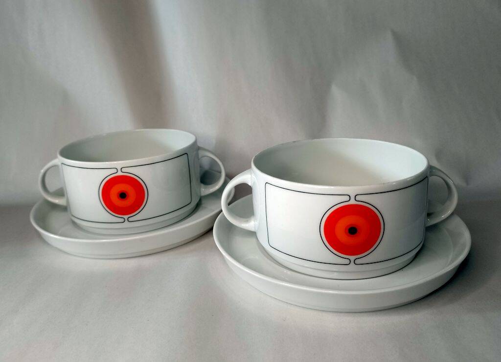 Thomas (Rosenthal) Eclipse Soup Bowl with Saucer Set of 2