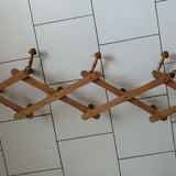 Vintage wooden accordion coat rack 10 hooks