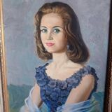 Portrait d'une dame du milieu du siècle - Signé C. Almenara Marqués