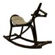 Midcentury bamboo rattan rocking horse 60's design children