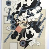 Set of 4 original lithographs by Alain Le Yaouanck 1978. The 4 elements.