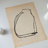 Original oil pastel drawing "Études"