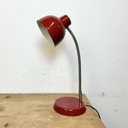 Lampe de Table Industrielle Rouge à Col de Cygne, 1960s