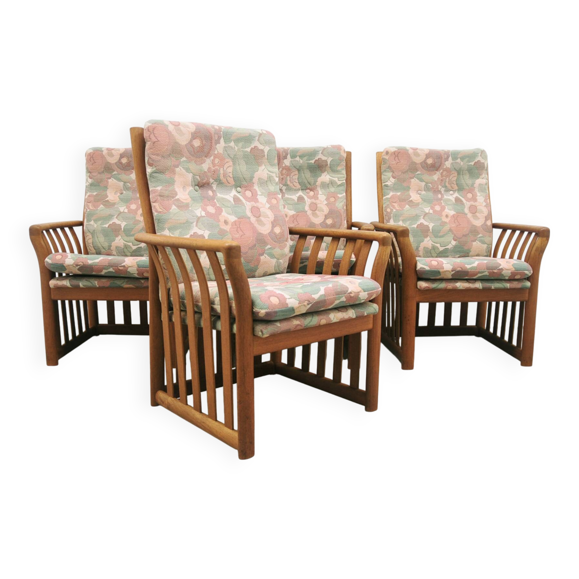vintage set of x4 armchairs Schou Andersen