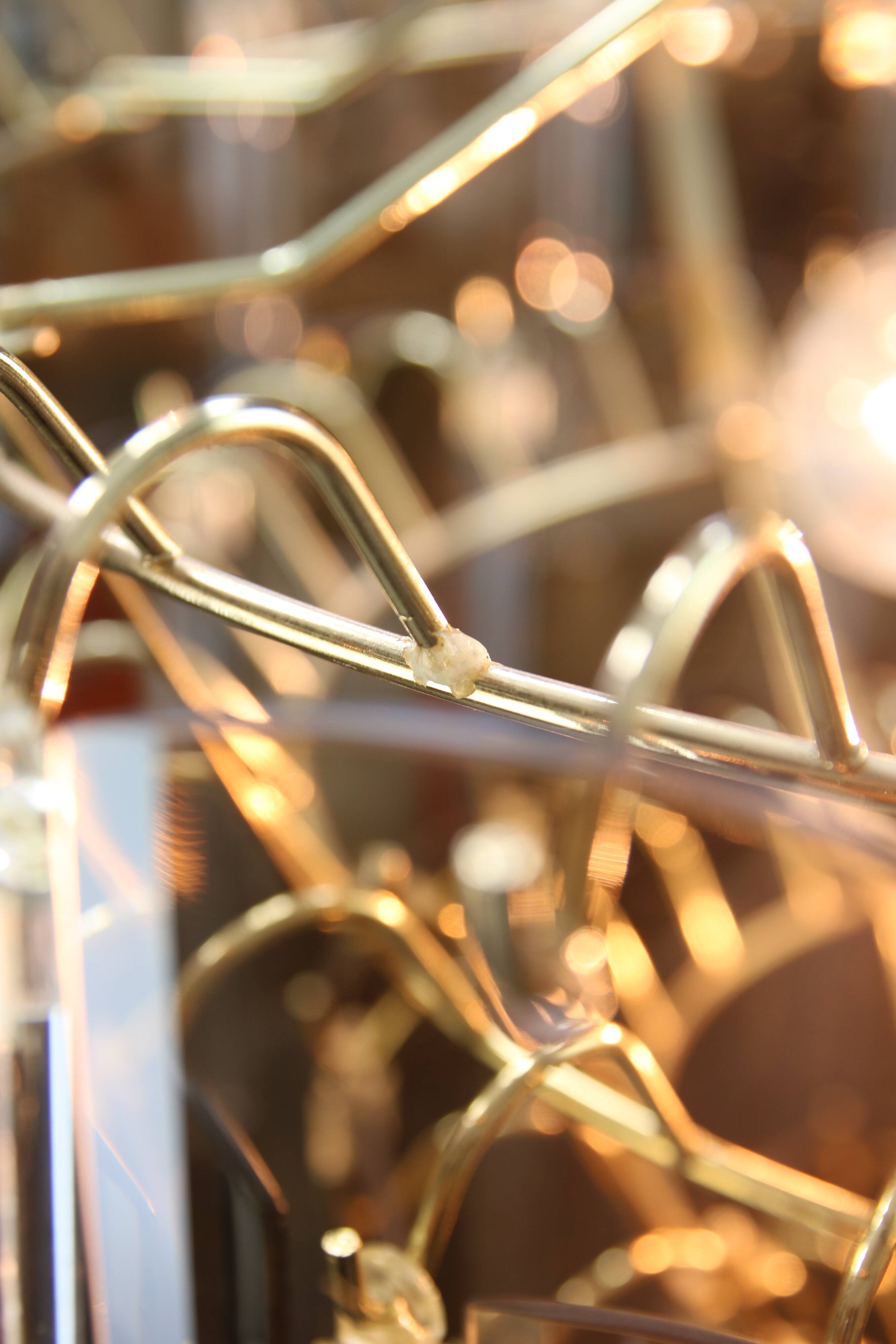 Vintage Veca Chandelier: Italian 1970s Smoked Glass & Brass Pendant Lamp