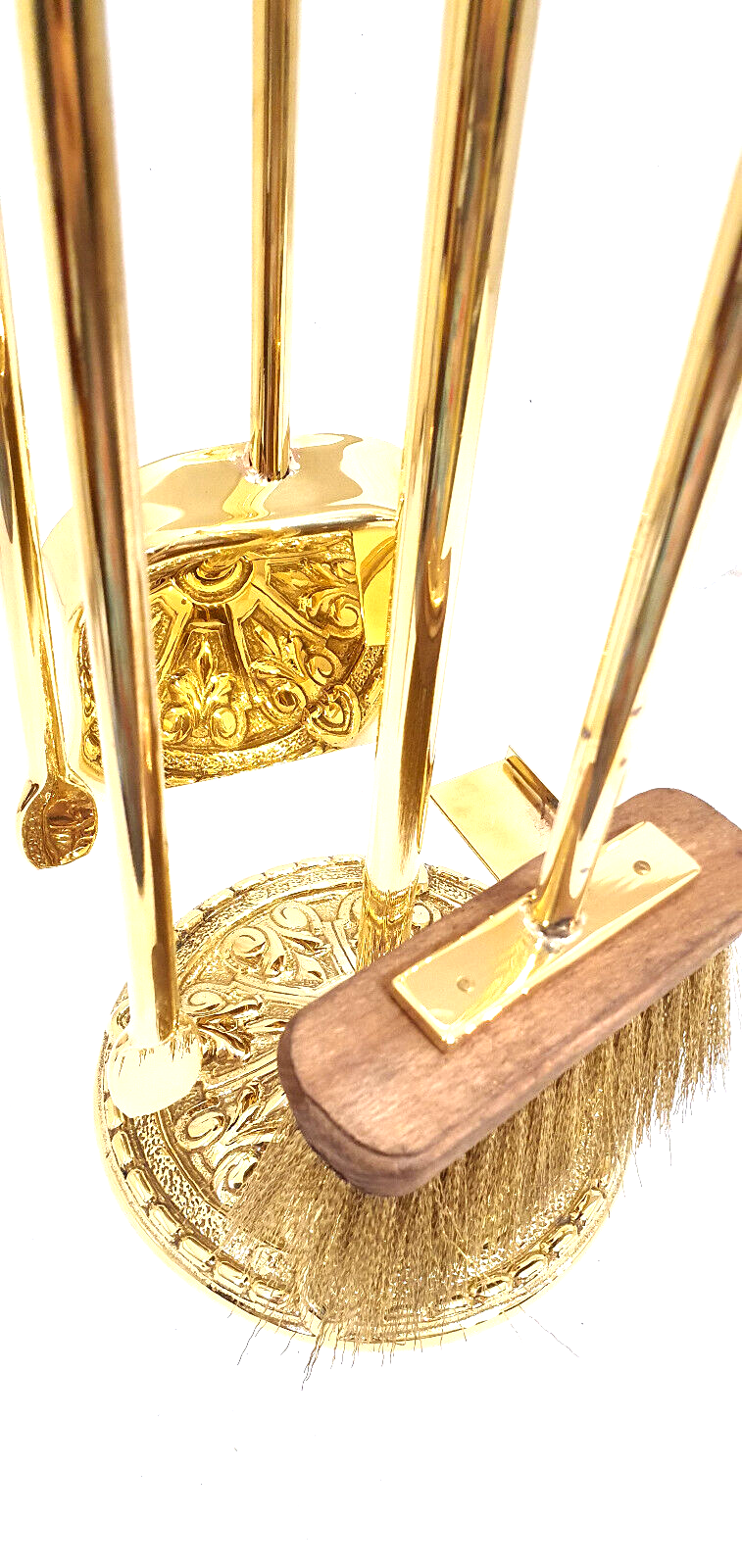 Solid brass fireplace servant 4 accessories