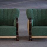 Pair of Art Deco lounge chairs, made by a Danish cabinetmaker, 1940s.