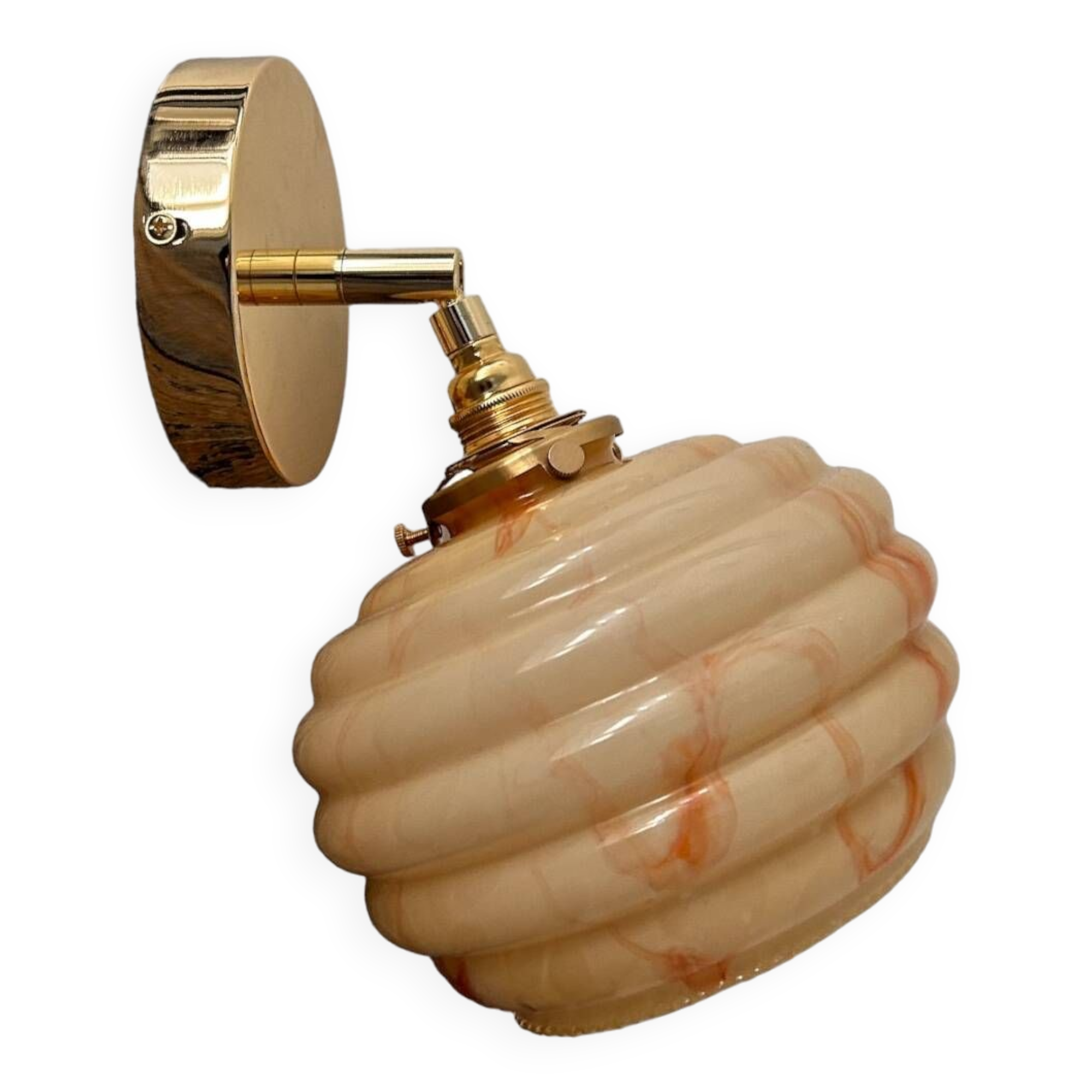 Wall light in marbled opaline