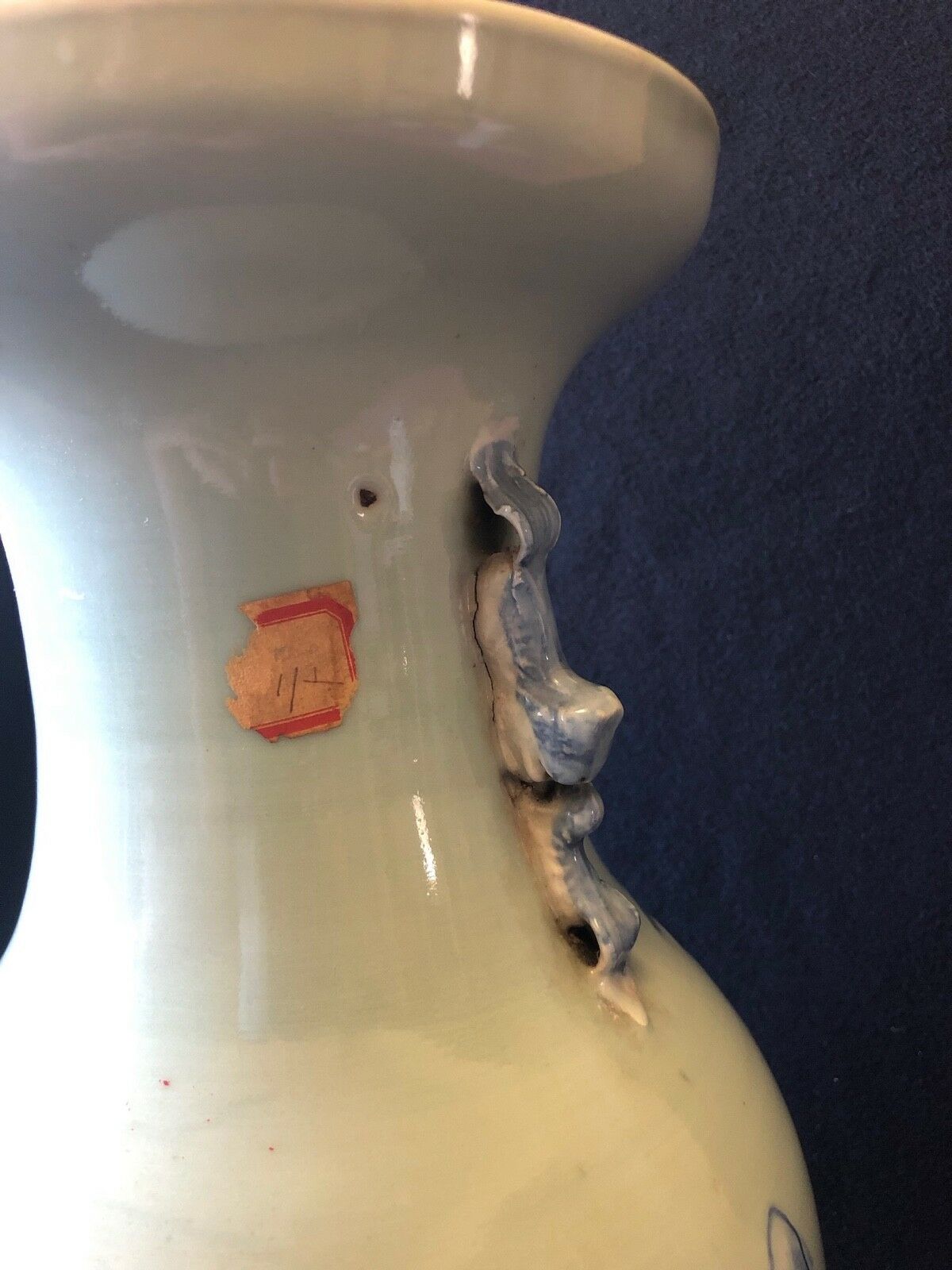 China white porcelain baluster vases under covered 19th century celadon 42.8 cm