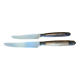 Service of 24 Art Deco knives with wooden handles and engraved metal ferrules from 1930.